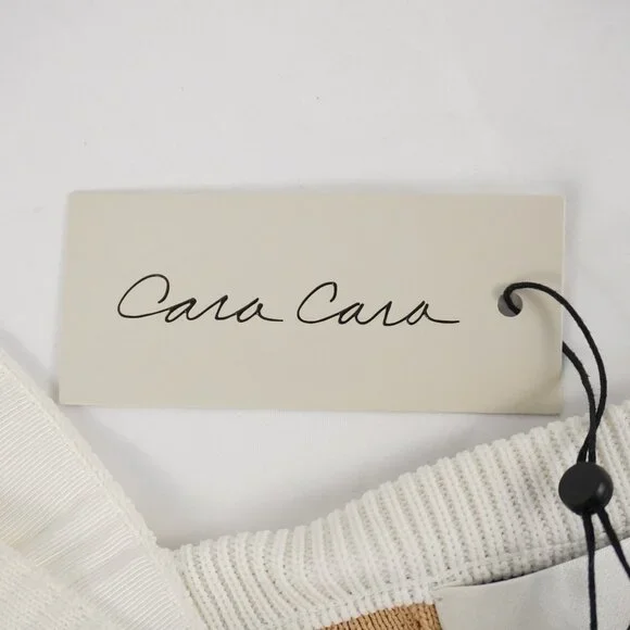 Cara Cara Aurora Two-Tone Striped Midi Dress In Tan Ivory Size Large (NWD) - Picture 7 of 11